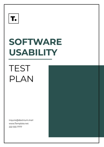 Free Software Usability Test Plan Template to Edit Online