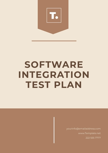 Free Software Integration Test Plan Template to Edit Online