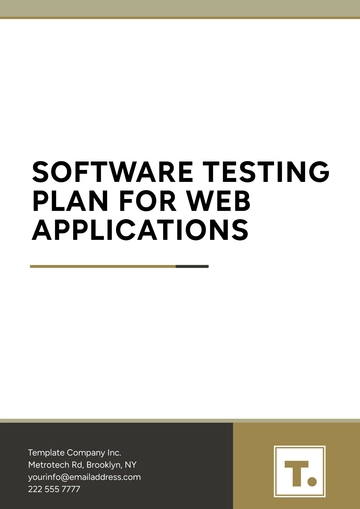 Free Software Testing Plan for Web Applications Template to Edit Online