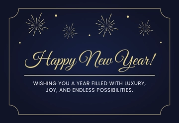 Free Luxury New Year Card Template to Edit Online