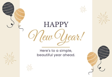 Free Minimalist New Year Card Template to Edit Online