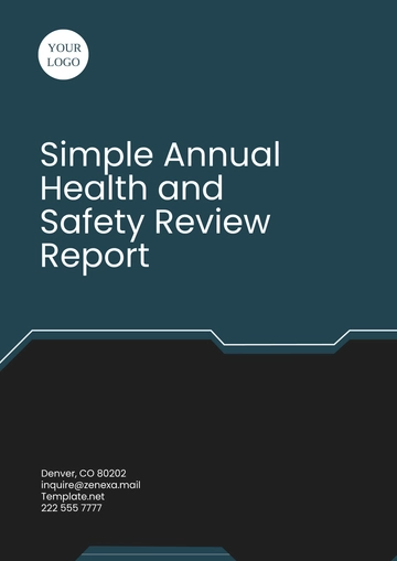 Free Simple Annual Health and Safety Review Report Template to Edit Online
