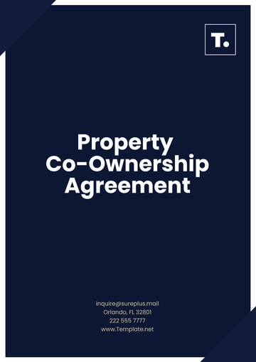 Free Property Co-Ownership Agreement Template to Edit Online