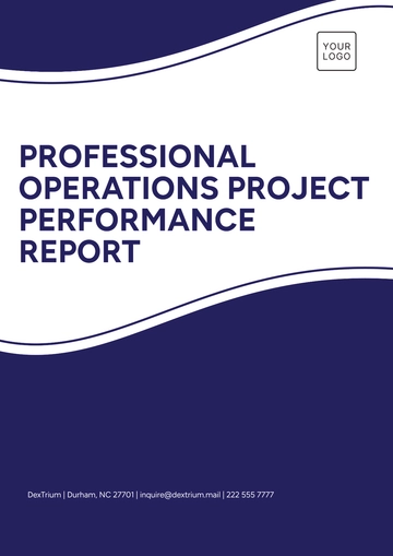 Free Professional Operations Project Performance Report Template to Edit Online