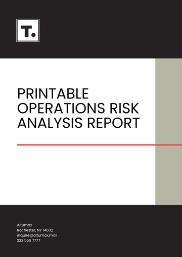 Free Printable Operations Risk Analysis Report Template to Edit Online