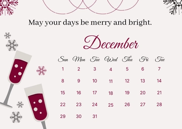 Free Christmas Calendar for Adults Template to Edit Online