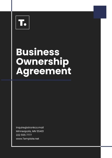 Free Printable Business Ownership Agreement Template to Edit Online