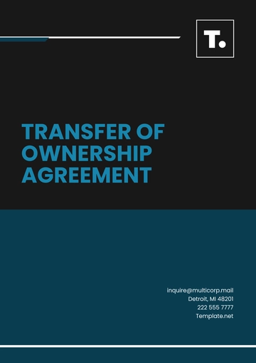 Free Transfer of Ownership Agreement Template to Edit Online