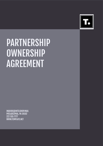 Free Partnership Ownership Agreement Template to Edit Online