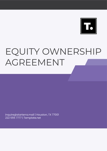 Free Equity Ownership Agreement Template to Edit Online