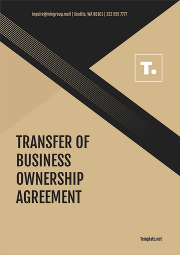 Free Transfer of Business Ownership Agreement Template to Edit Online