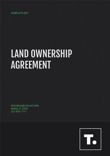 Free Land Ownership Agreement Template to Edit Online
