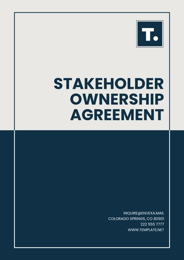 Free Stakeholder Ownership Agreement Template to Edit Online