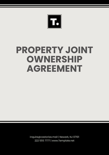 Free Property Joint Ownership Agreement Template to Edit Online