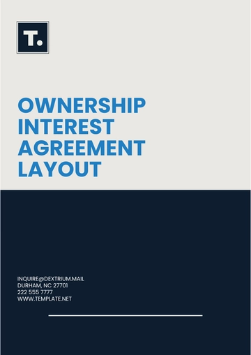 Free Ownership Interest Agreement Layout Template to Edit Online