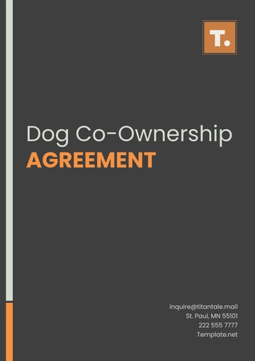 Free Dog Co-Ownership Agreement Template to Edit Online