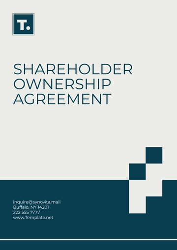 Free Shareholder Ownership Agreement Template to Edit Online