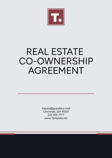 Free Real Estate Co-Ownership Agreement Template to Edit Online