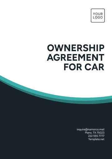 Free Ownership Agreement for Car Template to Edit Online