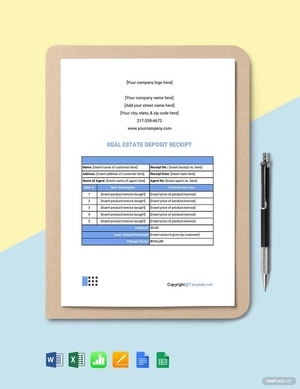 Simple Real Estate Receipt Template