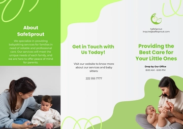Free Baby Sitting Pamphlet Template to Edit Online