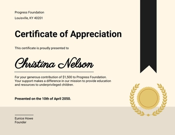 Free Simple Donation Certificate Template to Edit Online