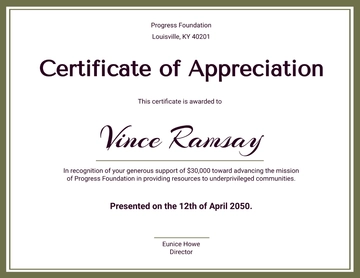 Free Minimalist Donation Certificate Template to Edit Online