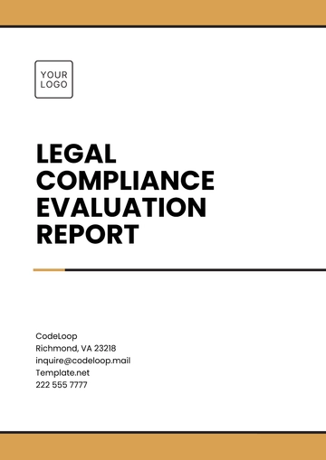 Free Legal Compliance Evaluation  Report Template to Edit Online