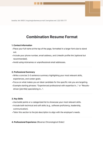 Free Combination Resume Format Template to Edit Online