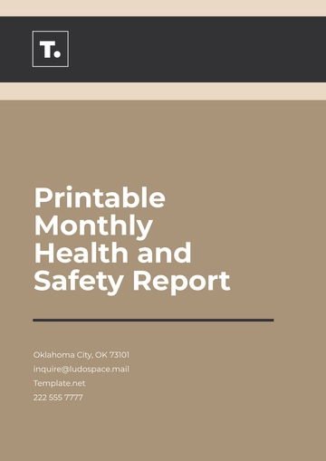 Free Printable Monthly Health and Safety Report Template to Edit Online