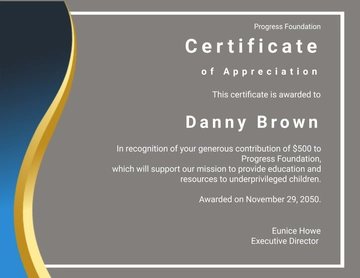 Free Printable Donation Certificate Template to Edit Online