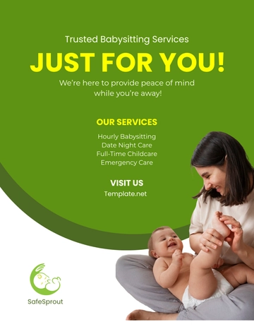 Baby Sitting Care Services Flyer Template - Edit Online & Download