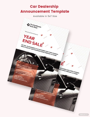 Car Dealership Announcement Template