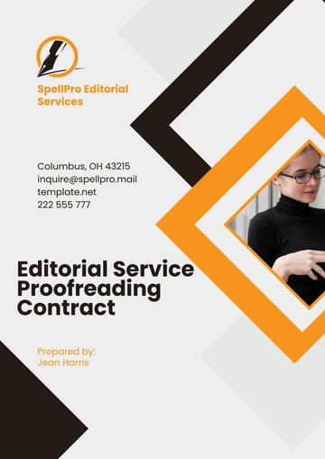 Free Editorial Service Proofreading Contract Template to Edit Online