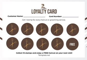Free Barber Shop Loyalty Card Template to Edit Online