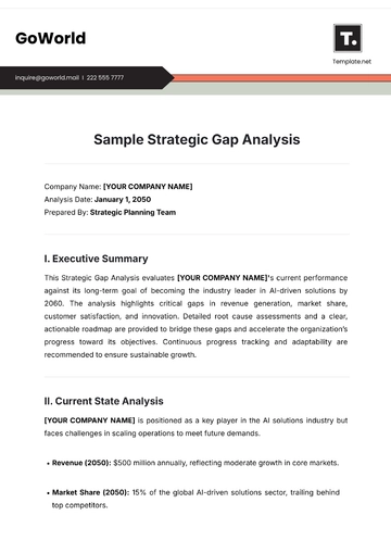 Free Sample Strategic Gap Analysis Template to Edit Online