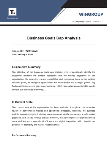 Free Business Goals Gap Analysis Template to Edit Online