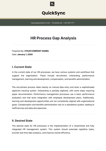 Free HR Process Gap Analysis Template to Edit Online