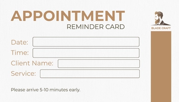 Free Barber Shop Appointment Reminder Card Template to Edit Online
