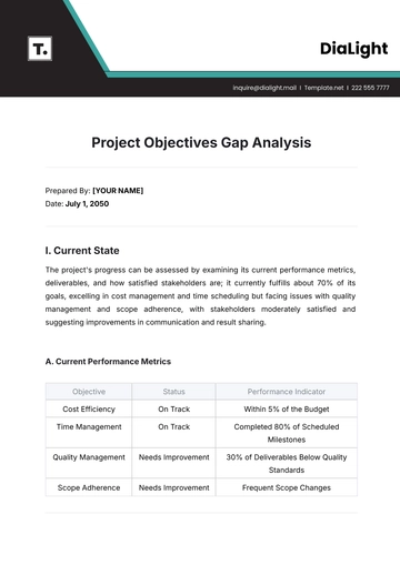 Free Project Objectives Gap Analysis Template to Edit Online