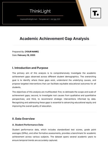 Free Academic Achievement Gap Analysis Template to Edit Online