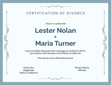 Free Fillable Divorce Certificate Template to Edit Online