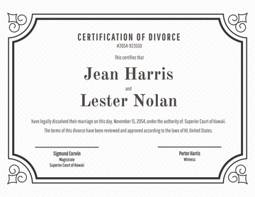 Free Customizable Divorce Certificate Template to Edit Online