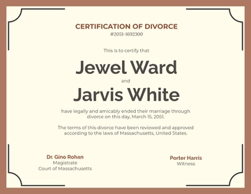 Free Blank Divorce Certificate Template to Edit Online