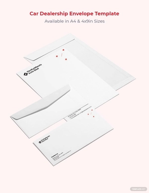 Car Dealership Envelope Template