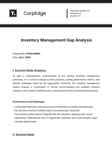Free Inventory Management Gap Analysis Template to Edit Online