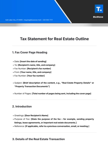 Free Tax Statement for Real Estate Outline Template to Edit Online