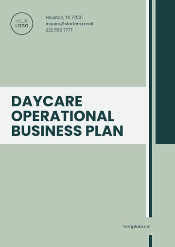 Free Daycare Operational Business Plan Template to Edit Online