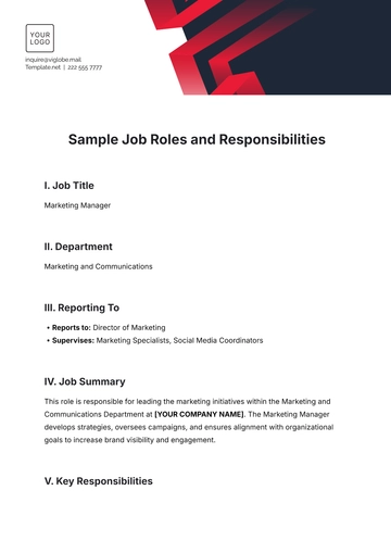 Free Sample Job Roles and Responsibilities Template to Edit Online