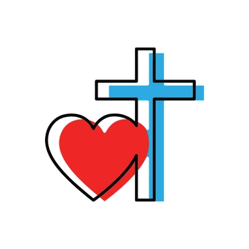 Free Cross with Heart Clipart to Edit Online